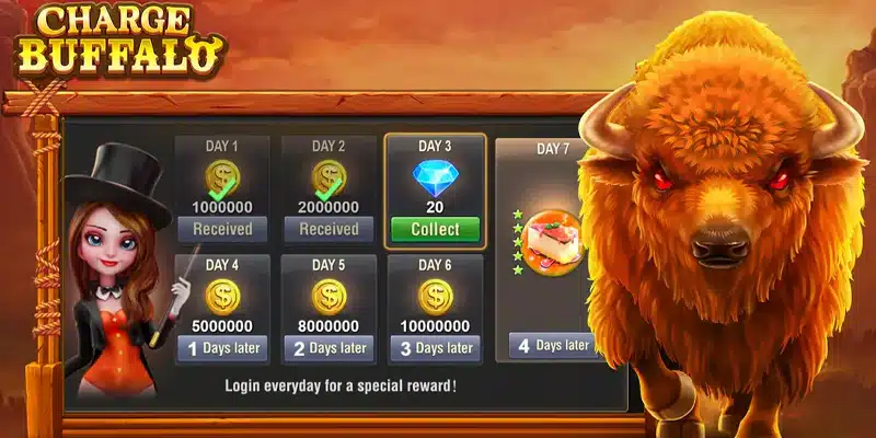 CG777 Charge Buffalo slot machine features