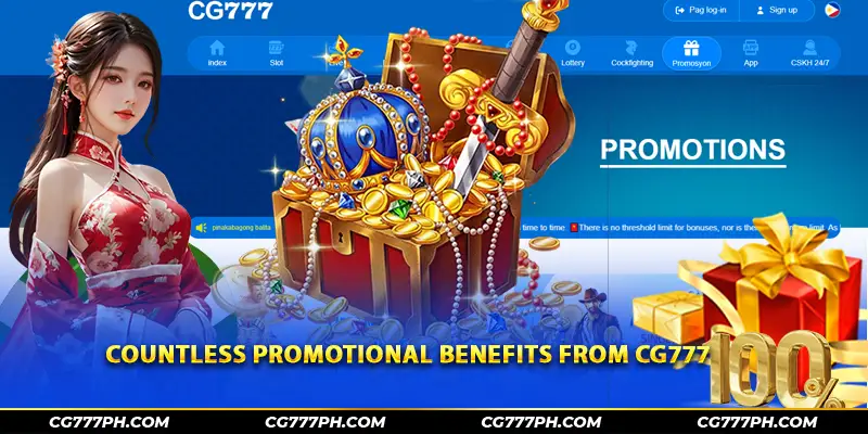 countless promotional benefits from cg777