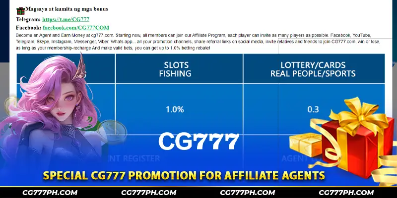 Special CG777 promotion for affiliate agents